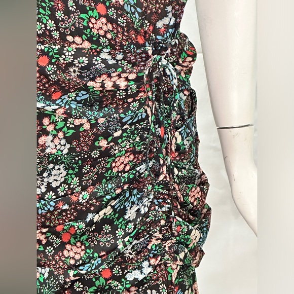 Veronica Beard Black Floral Print Silk Dress Size 8 - Picture 5 of 14
